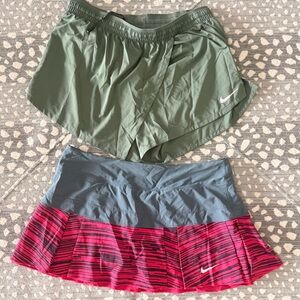 Nike women’s Pink and Green skort  and short Set size large